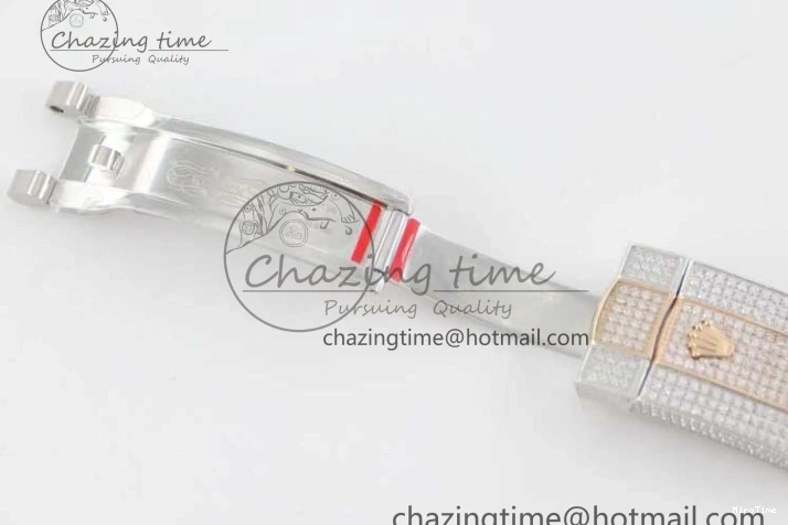 MiroTime 0601 Datejust 41 SS RG Full Diamonds TWF 1:1 Best Edition Diamonds Stick Markers Dial on Bracelet A Refined 2400